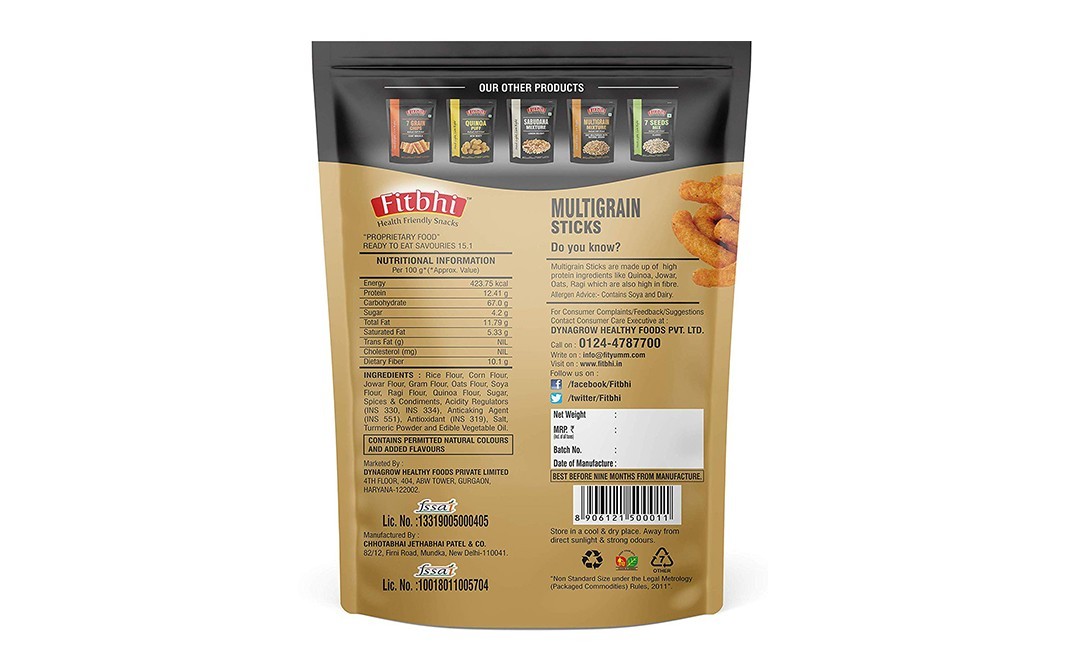 Fitbhi Multigrain Sticks Schezwan   Pack  22 grams